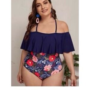 Floral Navy SHEIN Women’s 3XL Swimwear